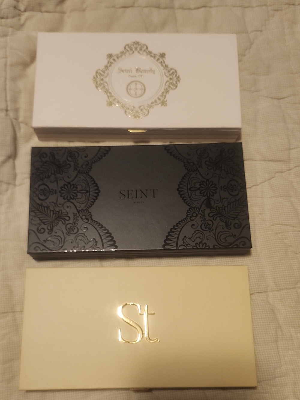 Seint Makeup Palette Trio - White, Black, Gold Cases